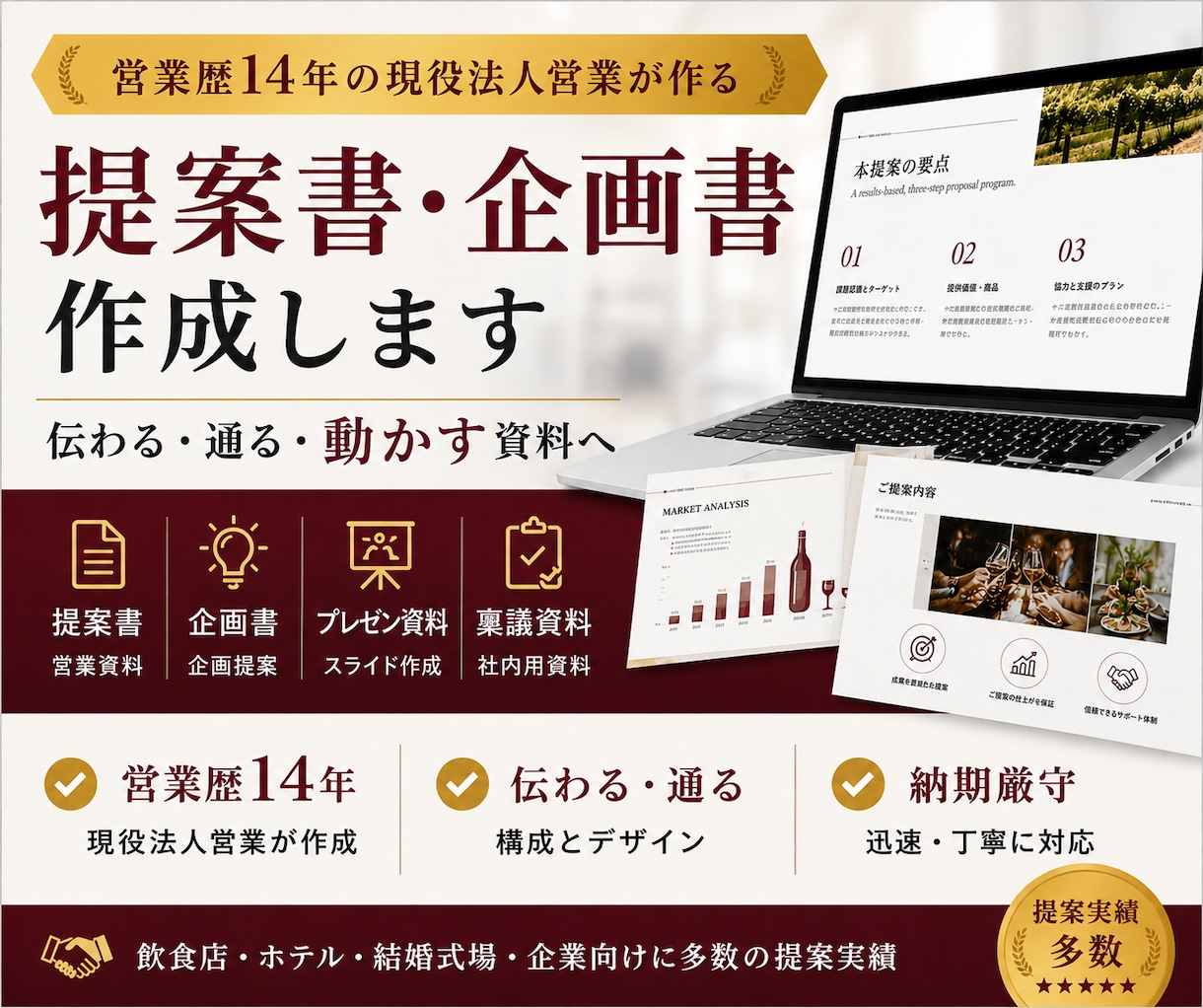 現役法人営業が伝わる提案書・企画書を作成します 箇条書きのメモからでもOK。営業目線で伝わる資料を作成します イメージ1