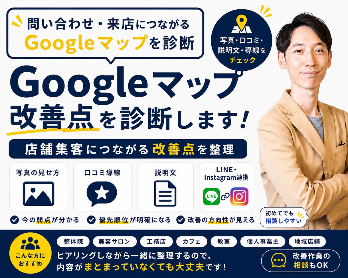 Googleマップ改善点を診断します あなたのお店のGoogleマップを店舗集客につながる形へ イメージ1
