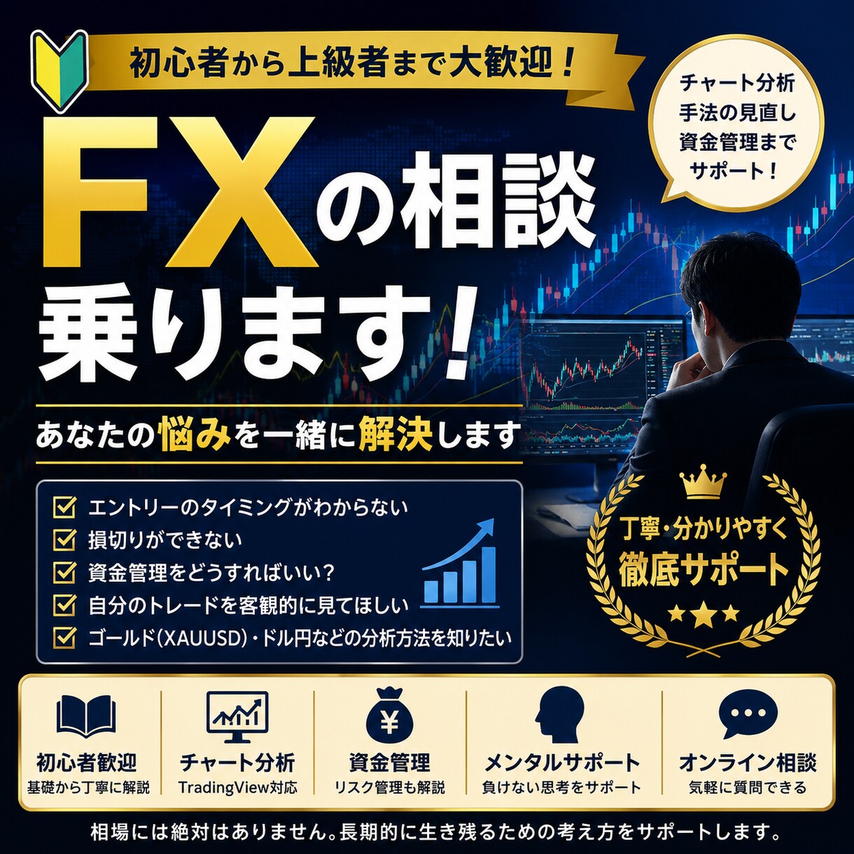 FX初心者の悩み相談乗ります FX歴10年の私がFXの悩み、相談乗ります。 イメージ1