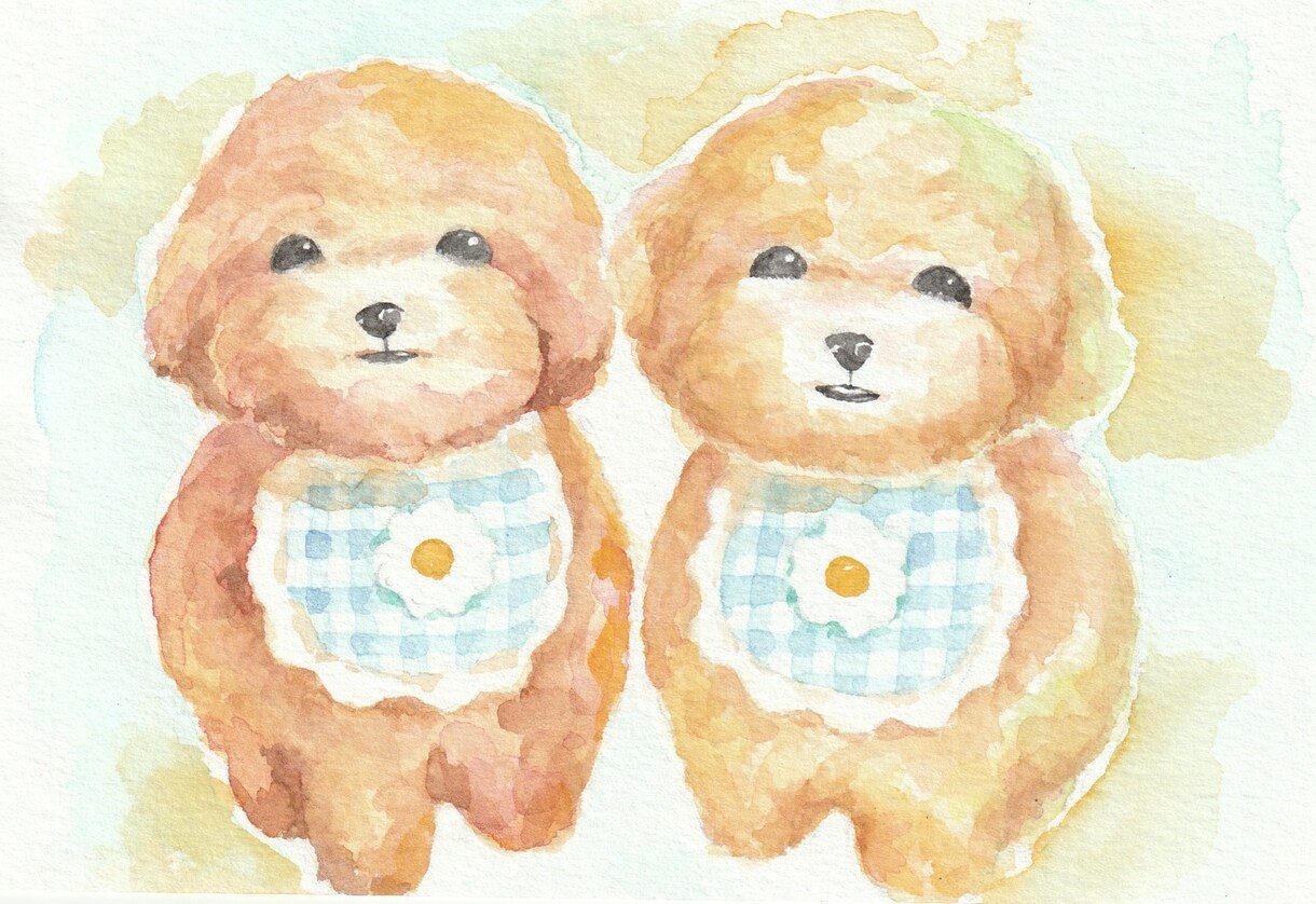 ふんわりとした水彩でペットのイラストを手描きします アイコン、待ち受けやプレゼントにも、かわいい透明水彩の絵を イメージ7