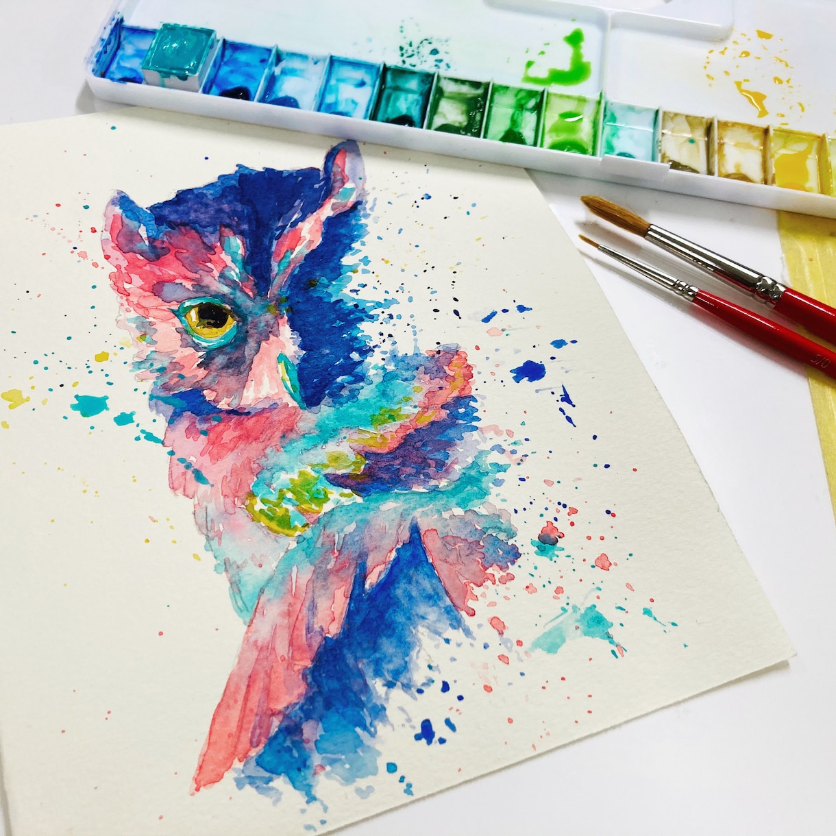 水彩でカラフルな動物やペットの似顔絵を手描きします ペットを飼っている方、友人へのプレゼントや自宅インテリアに。 イメージ3