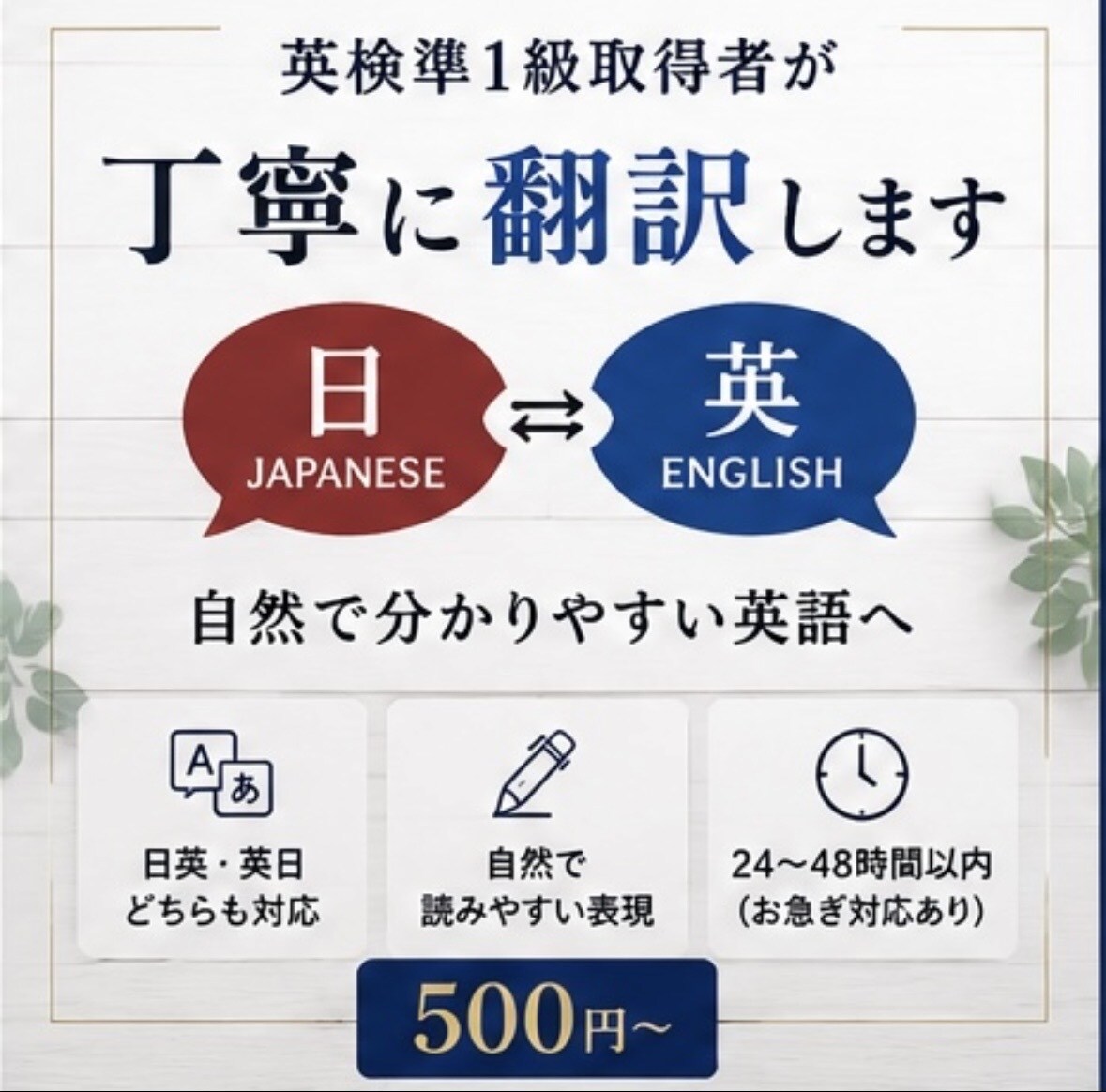 英検準1級取得者が丁寧に翻訳しますます 日英・英日翻訳を自然で分かりやすく対応 イメージ3