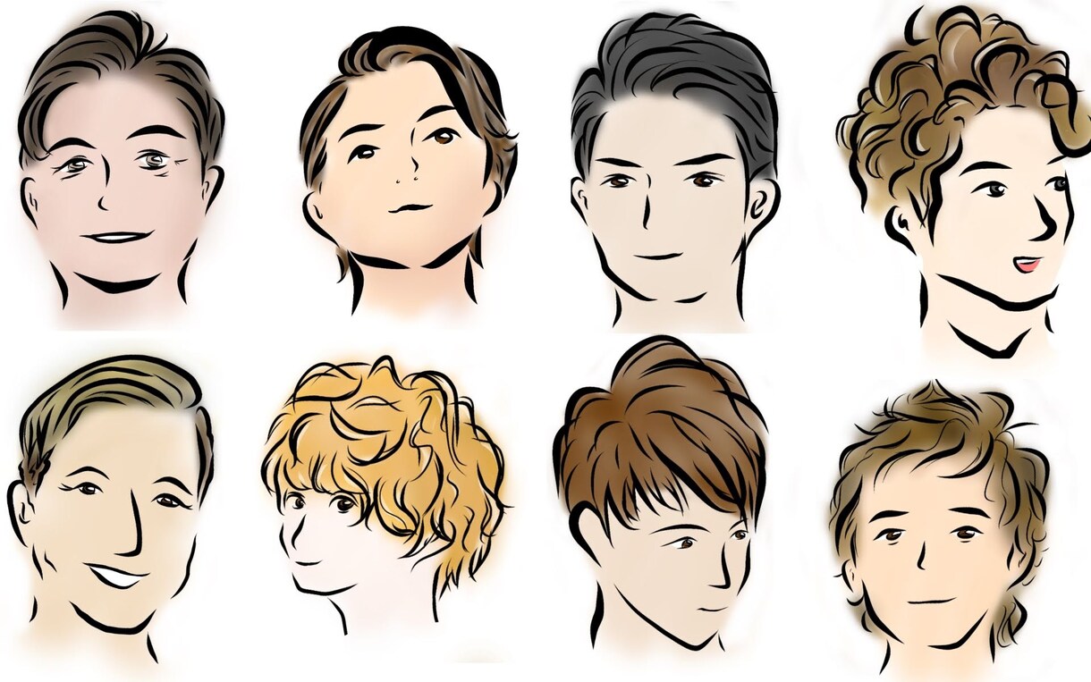 似顔絵、アイコンの顔、挿絵の顔描きます 今風のお洒落で可愛くイケてるイラスト様々な場面で活用可能！ イメージ3