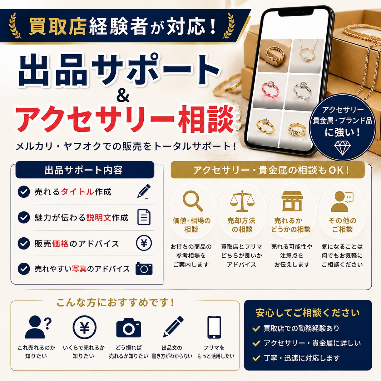買取店経験者が出品サポートや価値相談を行います これ売れる？いくらで売る？をサポート！ イメージ1