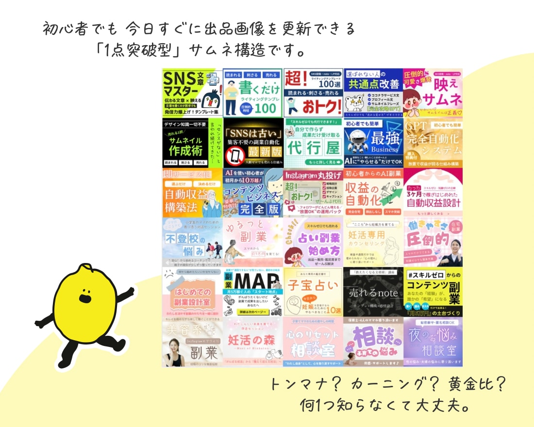 今日すぐサムネイルを更新できます デザイン勉強ゼロでもOK。Canva サムネイルテンプレ イメージ3