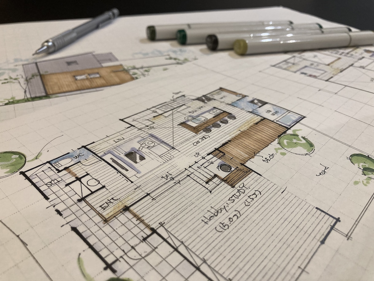 お洒落な手書きの間取り図の作り方を教えます 自分で作る！手書き図面の書き方 イメージ3