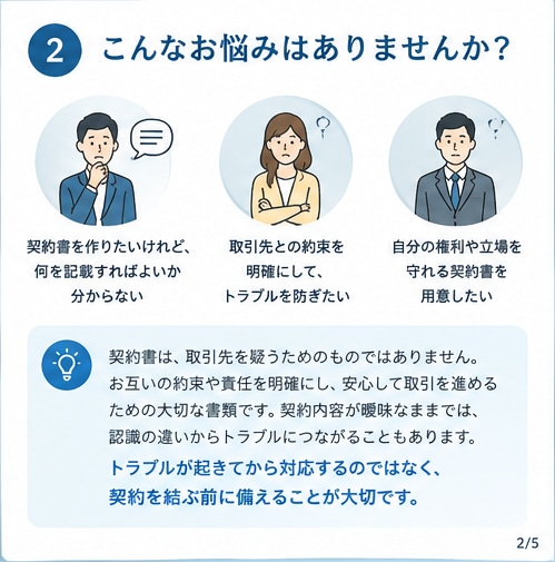 契約書類作成のプロ行政書士が各種契約書類作成します トラブル回避！！契約書であなたの権利守ります！！ イメージ2
