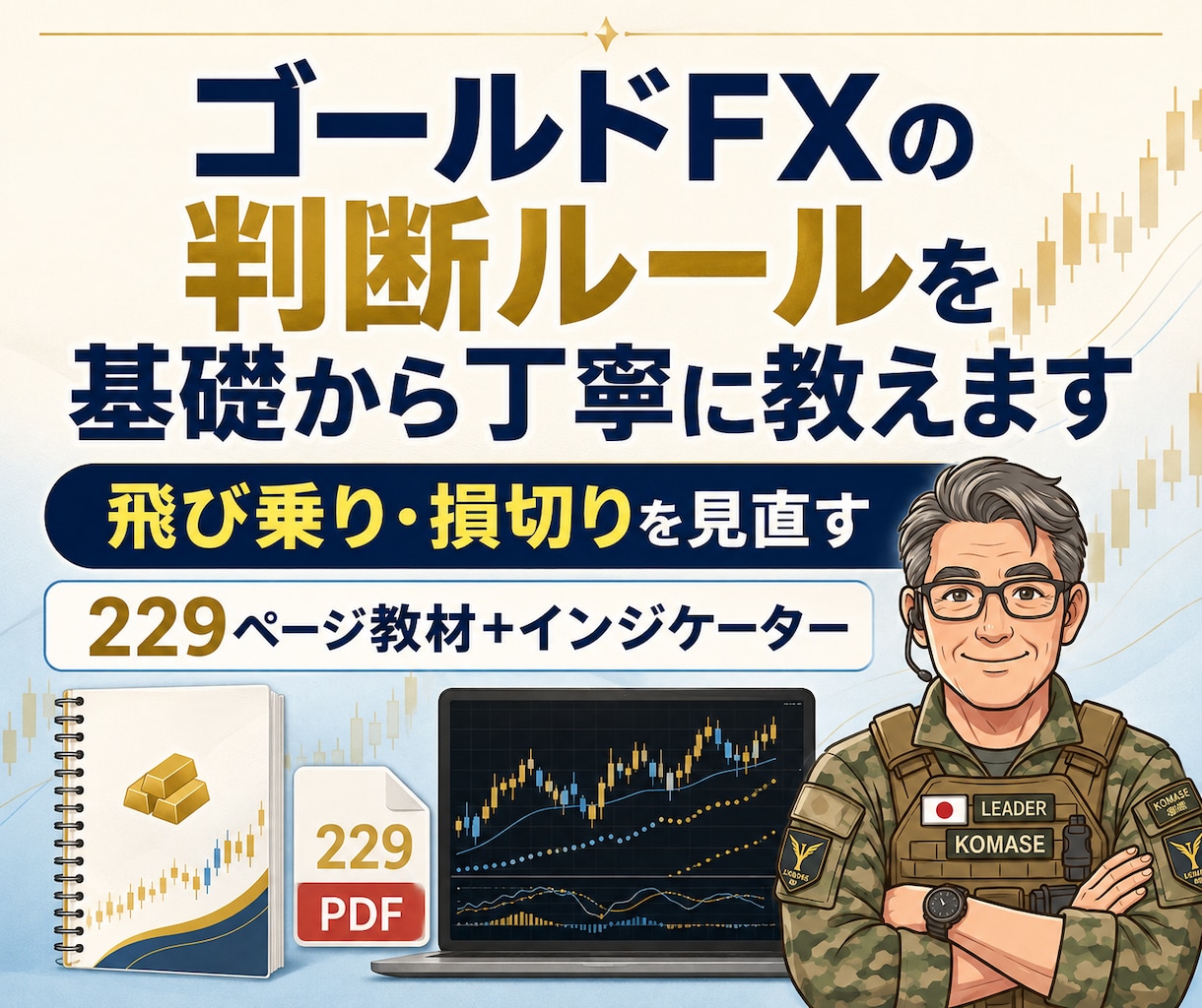 ゴールドFXの判断ルールを基礎から丁寧に教えます 飛び乗り・損切りを見直す｜229ページ教材＋インジケーター イメージ1