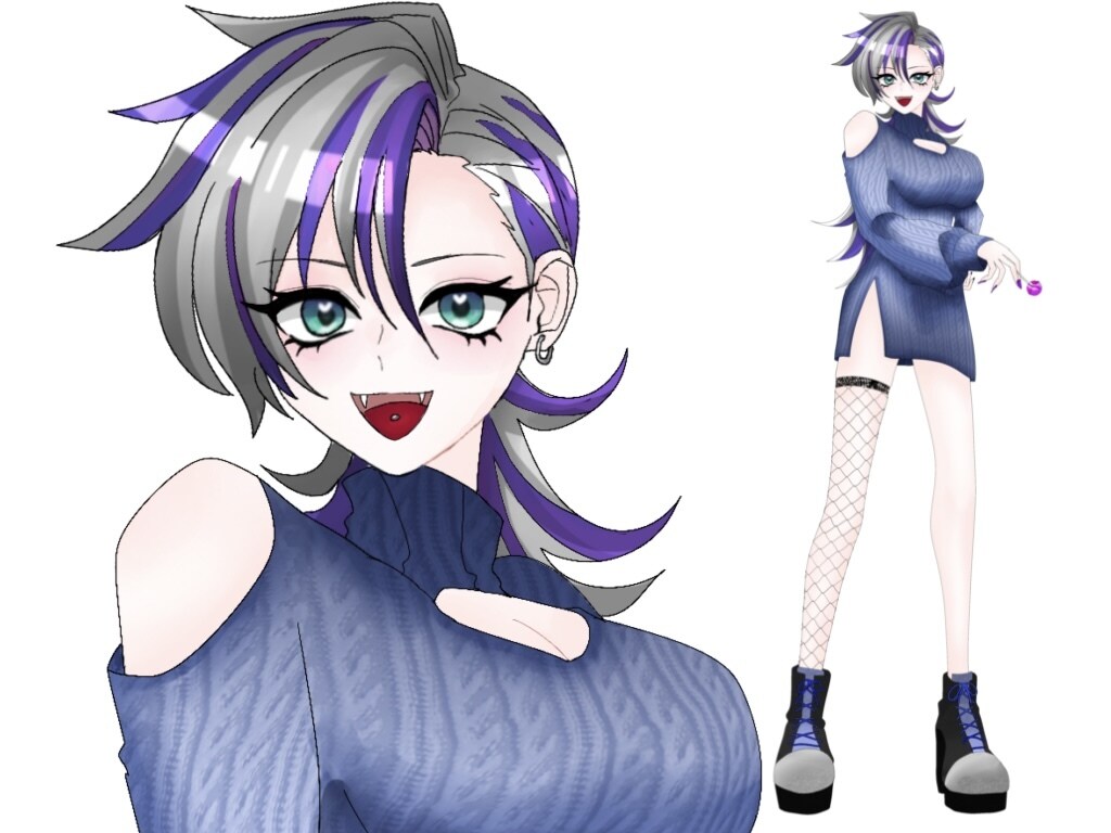 IRIAM用立ち絵販売します 目の色、服、髪色、小物等変更可能です イメージ1