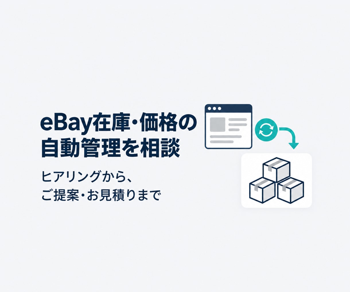 eBay在庫・価格の自動管理を相談できます 他サイトの在庫・価格を取得し、出品データへ反映 イメージ1