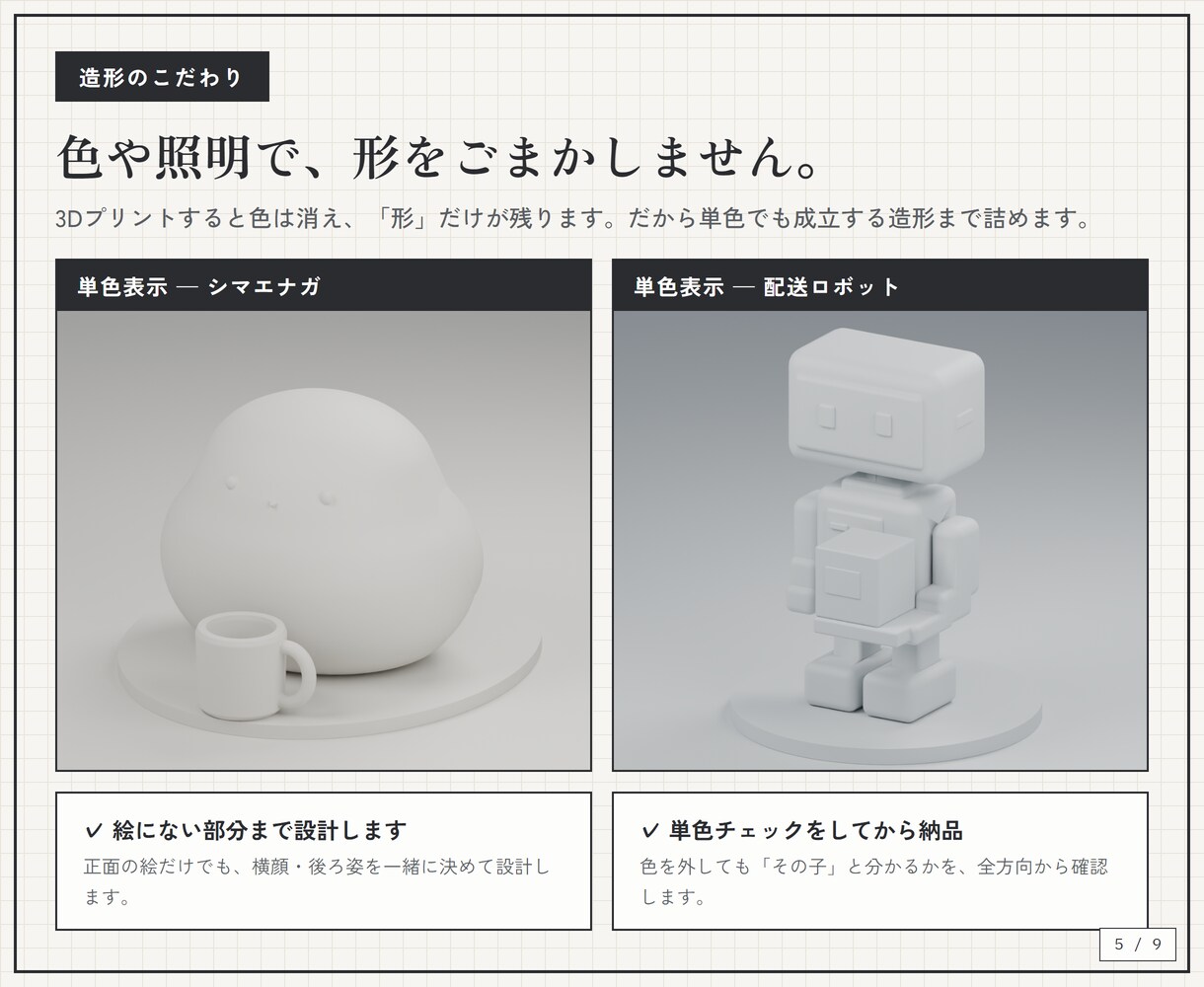 キャラやマスコットのフィギュア用3Dデータ作ります イラスト1枚から、机に飾れるフィギュアの3Dデータに イメージ5