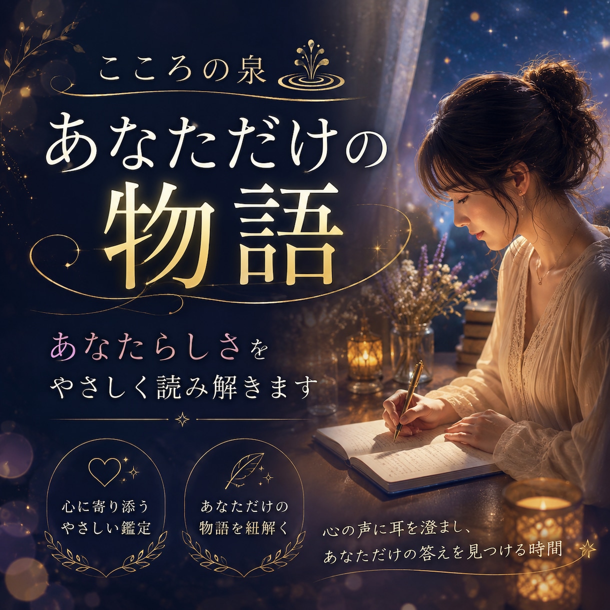 あなたの本質を物語に紡ぎます 命式から生まれる、あなただけの物語。 イメージ1