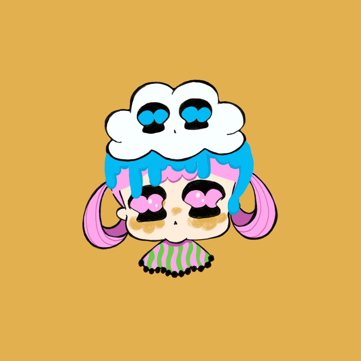 あなたの『かわいい』をポップに描きます 目がモクモクのかわいい子たちであなたのアイコン作ります☁️ イメージ1