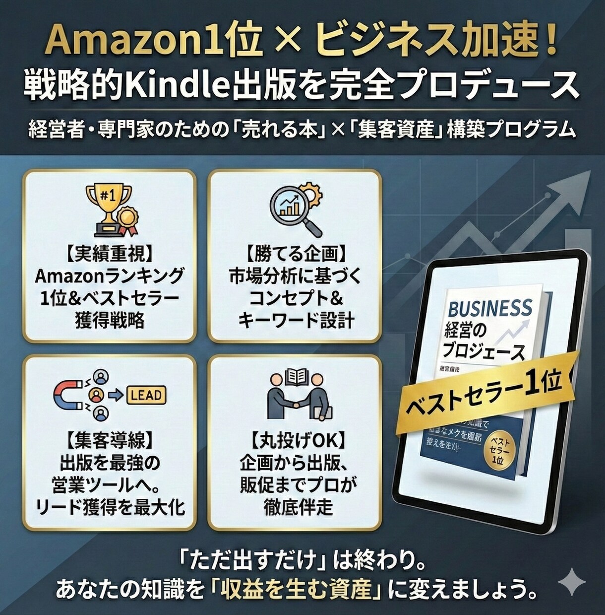 Kindle出版プロデュースします Amazon1位×印税最大化！戦略的出版プロデュース イメージ1