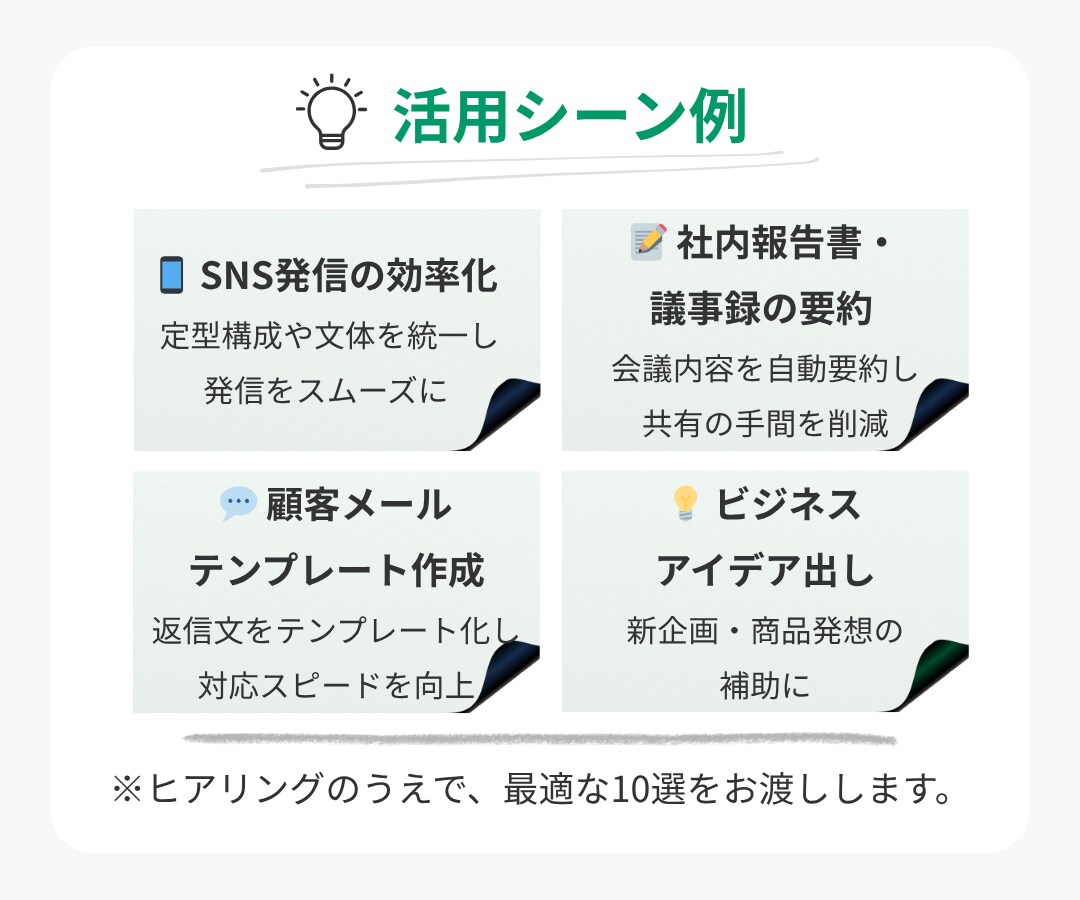 すぐ使える！AI実用プロンプト集10選を提供します 日常・仕事・SNSに！すぐ試せるAI活用テンプレート集 イメージ2