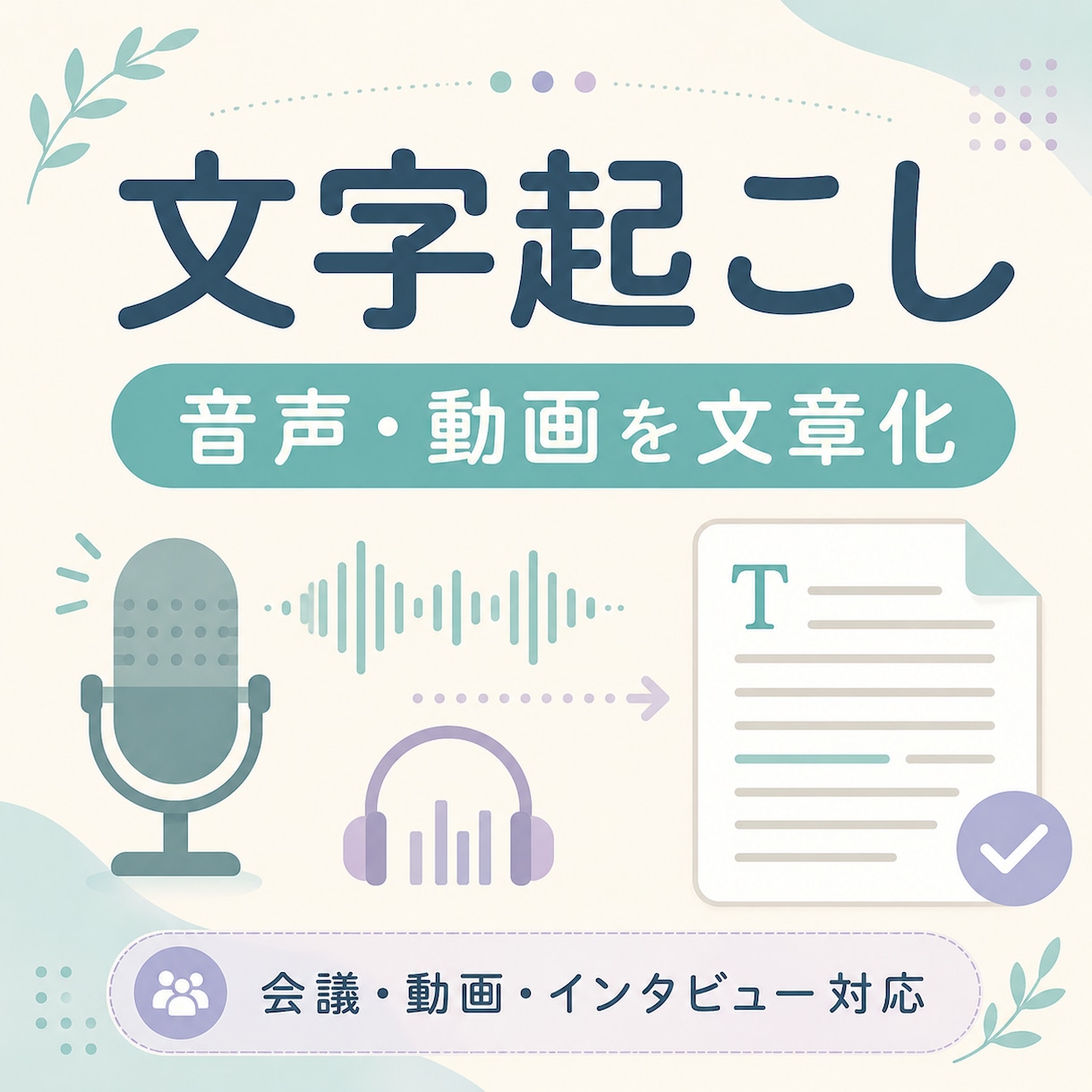 音声・動画を文字起こしします 会議・インタビュー・動画などを読みやすい文章にします イメージ1