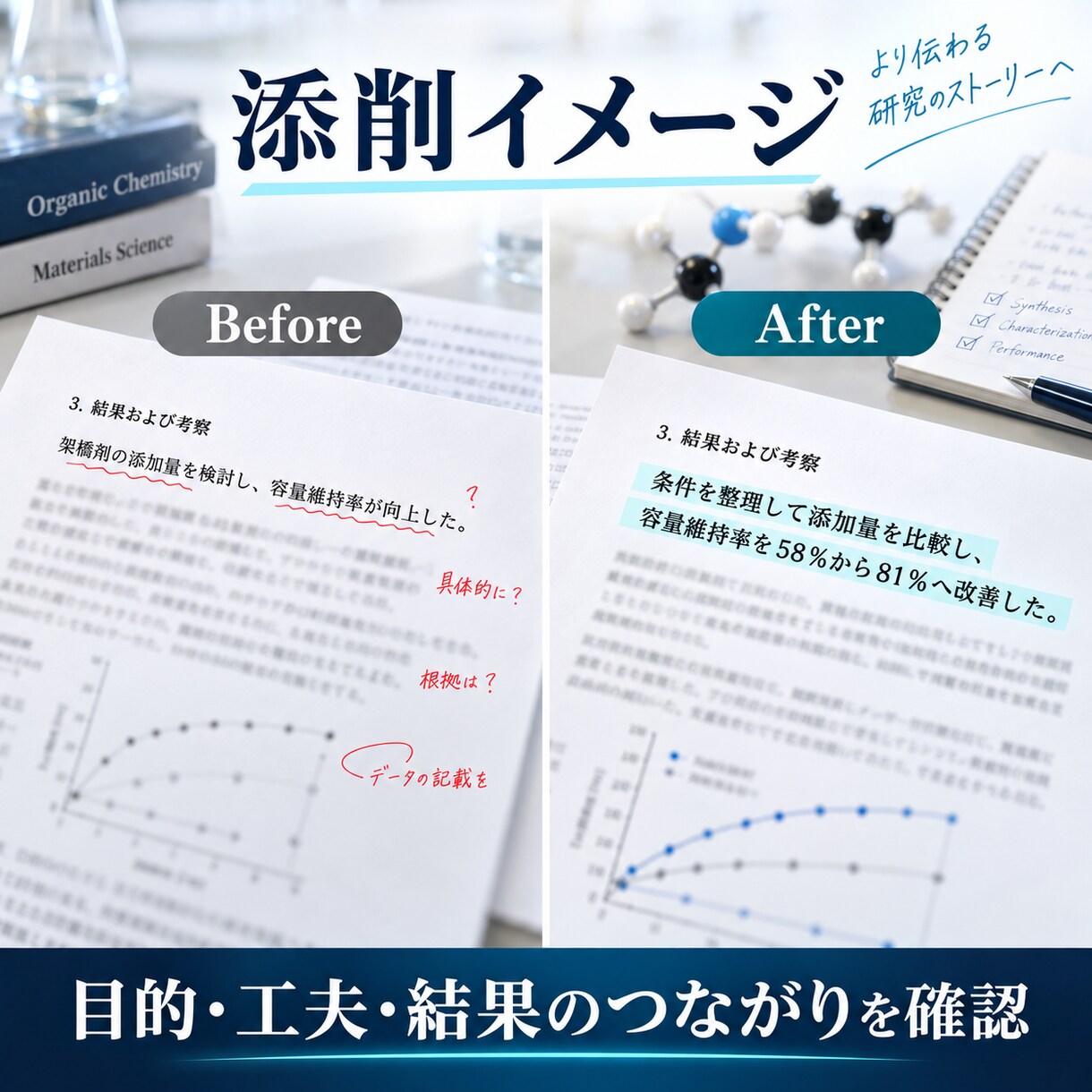 化学メーカー志望の研究内容・ESを添削しますます 化学メーカー研究職が研究概要を添削します イメージ3