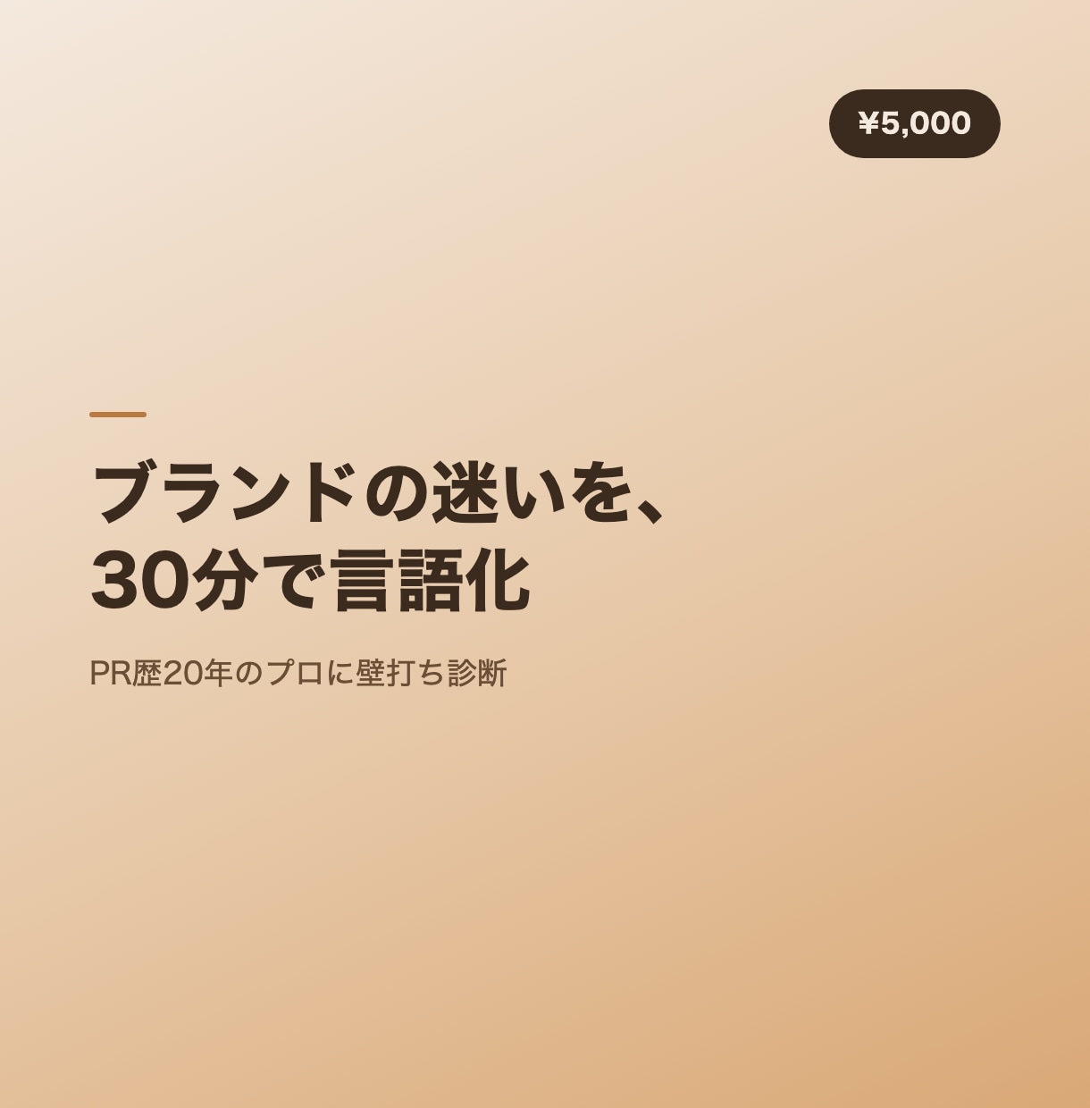 20年PRのプロがブランド課題を壁打ちします PR歴20年のプロが課題を言語化 イメージ1