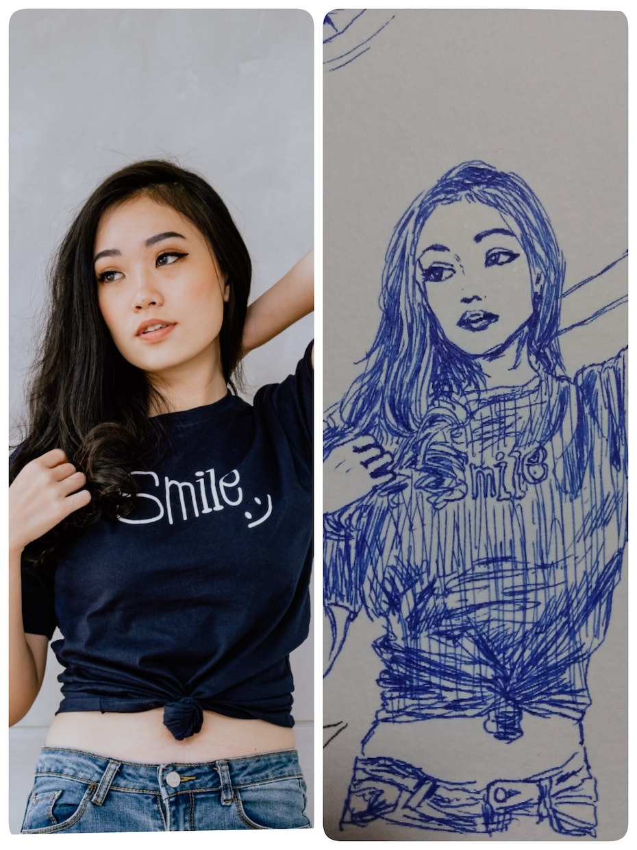 ペン1色でアナログ似顔絵 手描きします SNSのアイコンやちょっとした記念等なんでもどうぞ^^ イメージ2