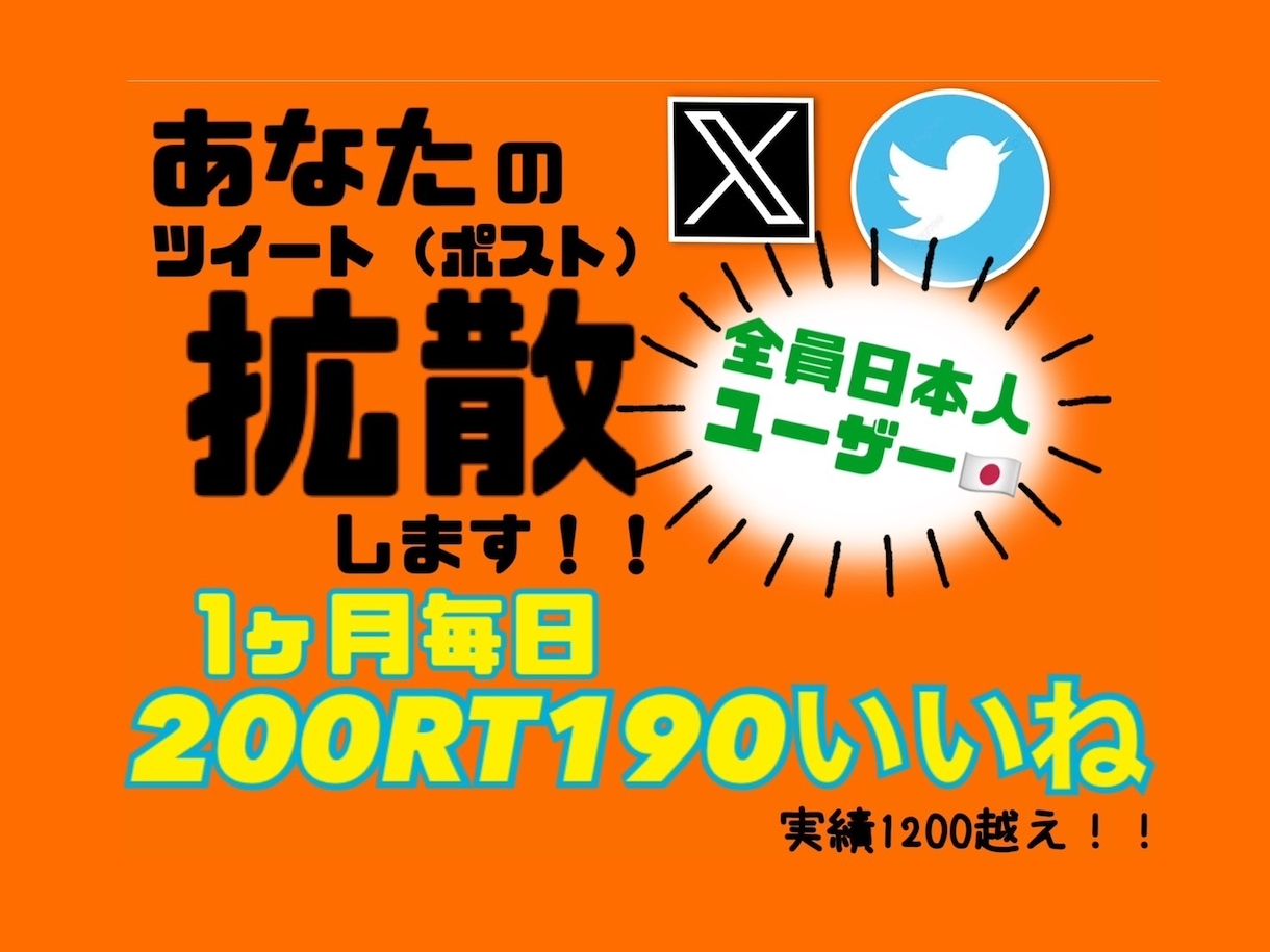 1ヶ月毎日200RT190いいねにいたします 宣伝したいツイート毎日200RT以上に拡散宣伝します イメージ1