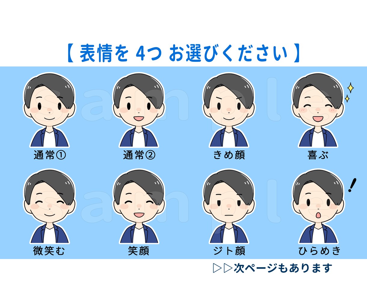 商用利用料込◎シンプルな表情違い４点セット描きます 親しみある雰囲気にしたいときにオススメなゆるかわアイコンです イメージ6