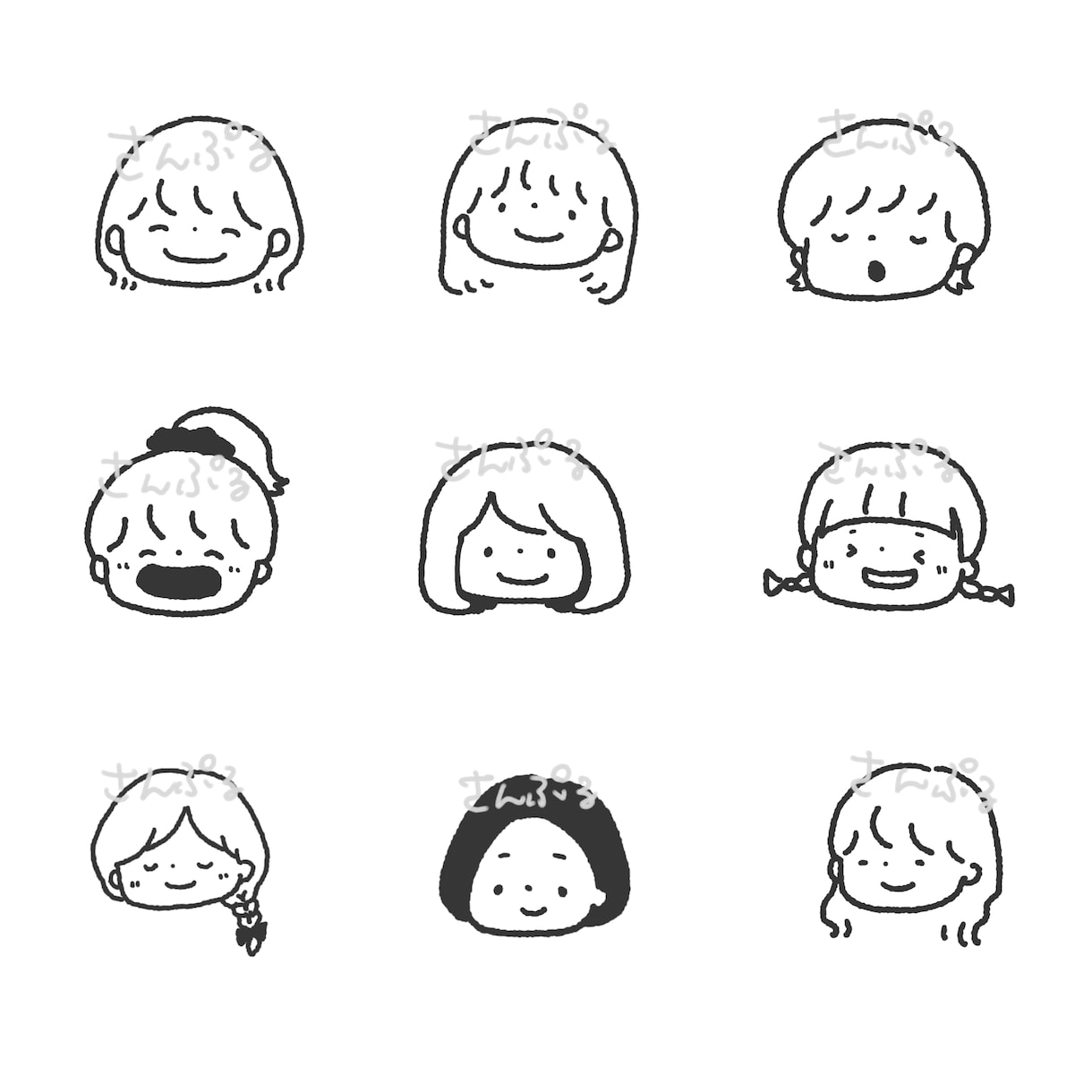 1000円でシンプルゆるかわイラストお描きします イラストレーターのイラストを低価格でアイコン等に！ イメージ1