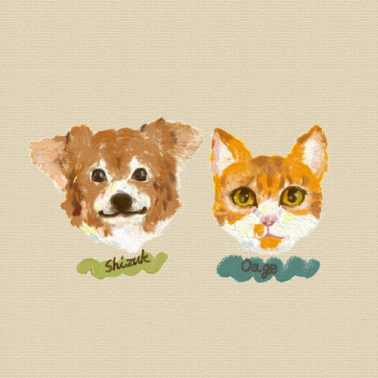 デジタルで油彩タッチのペットアートを描きます うちの子との思い出を身近なアートに.*･ﾟ　.ﾟ･*. イメージ2