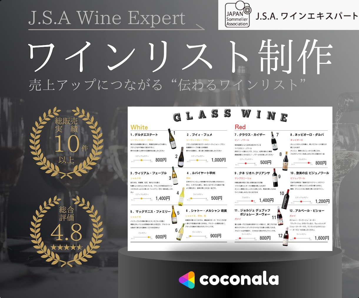 飲食店向けワインリストを作成します 売上アップにつながる“伝わる