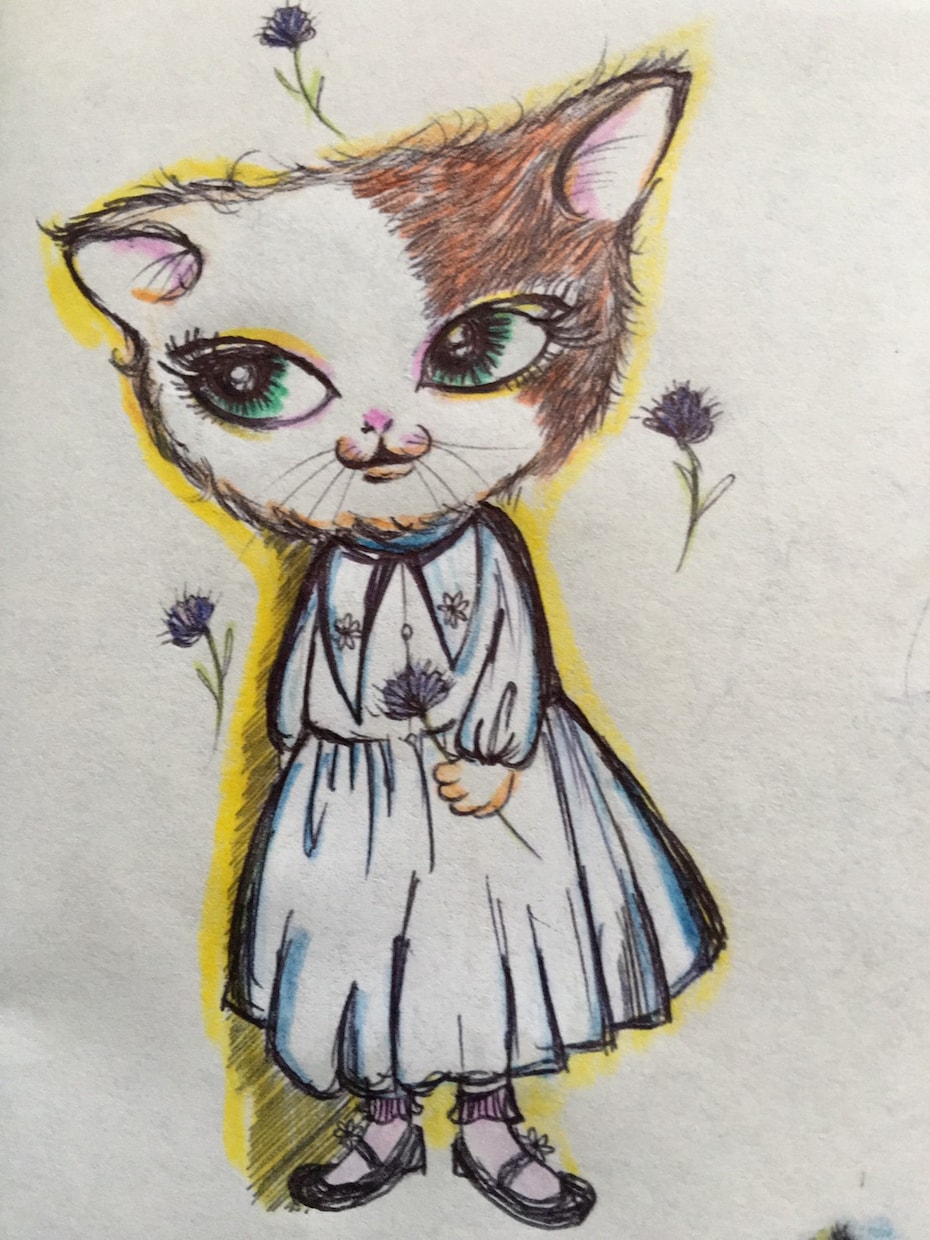 色鉛筆等で★オリジナル★の猫のイラスト描きます ペットの猫ﾁｬﾝも可です(o^^o) イメージ2