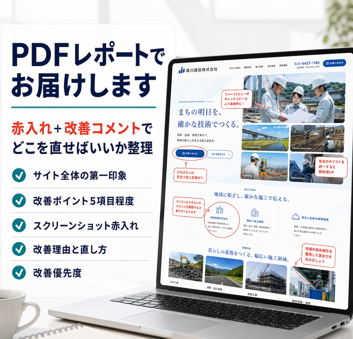 LP・HPの改善点を診断します 導線・文章・デザインをプロ目線でチェック イメージ2