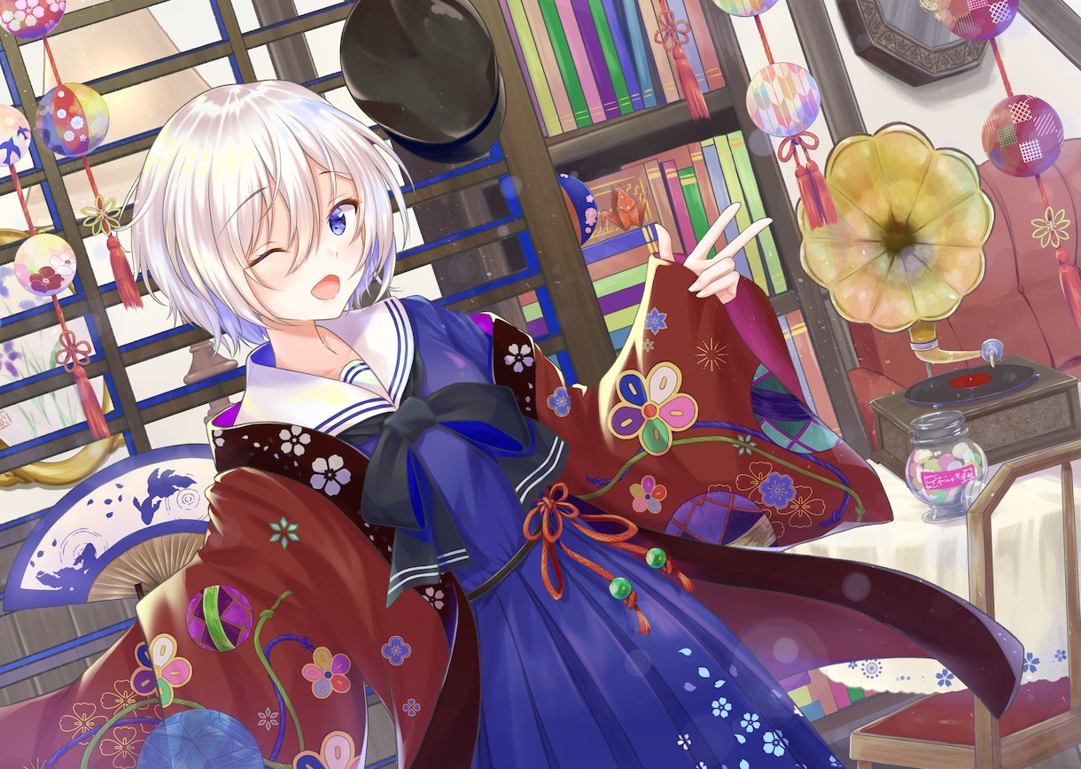 可愛く綺麗なイラストをお描きします キャラクター立ち絵や、綺麗な背景付きの一枚絵等お描きします！ イメージ1