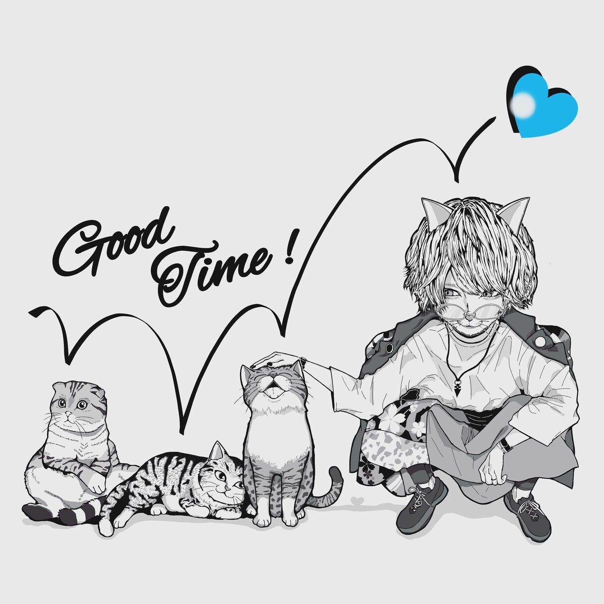 モノクロ・グレー系のイラストを提供します ☆おしゃれ感あるオリジナルなイラストを♫用途自由 イメージ5