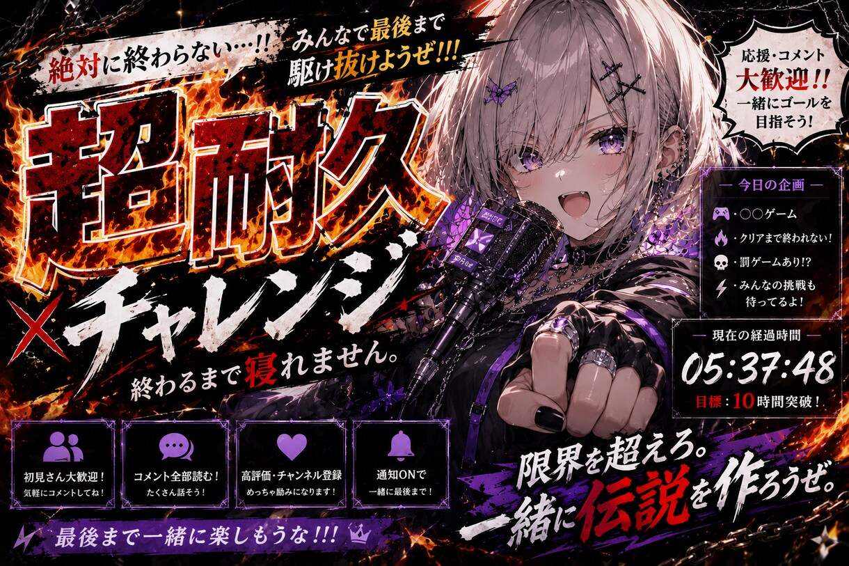 VTuber・配信者向けサムネイル制作します かわいい・かっこいい配信サムネを丁寧に制作します イメージ3