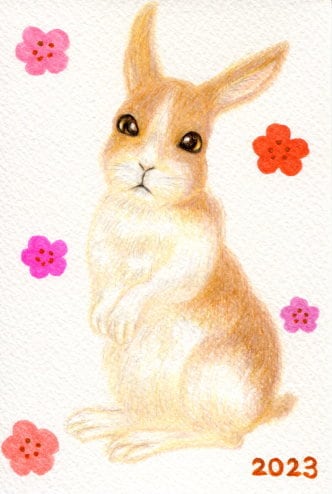 可愛い干支の年賀状描きます 色鉛筆で可愛い干支（ネズミ・ウサギ等）の年賀状描きます。 イメージ4