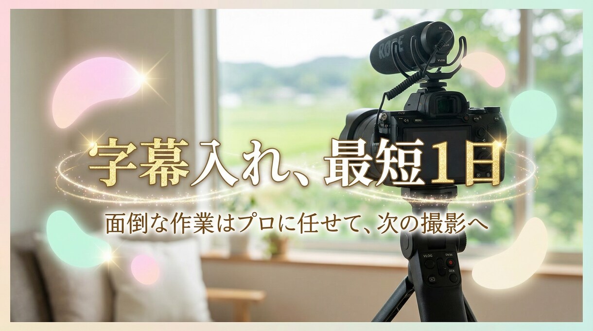 30分まで3,000円⇒字幕・カット他編集します 素材30分以内なら字幕・テロップ・カット含めて編集します イメージ1