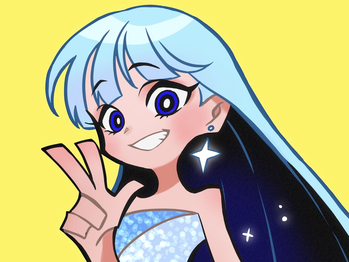カートゥーン風など目を引くイラスト描きます SNSアイコンや記念イラスト、立ち絵、キャラデザにおすすめ！ イメージ1