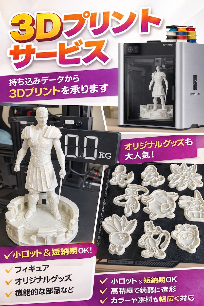 3Dデータを3Dプリンター出力し、安くて高品質ます 3Dデータ作成、設計、3Dプリンㇳ、FDM イメージ1