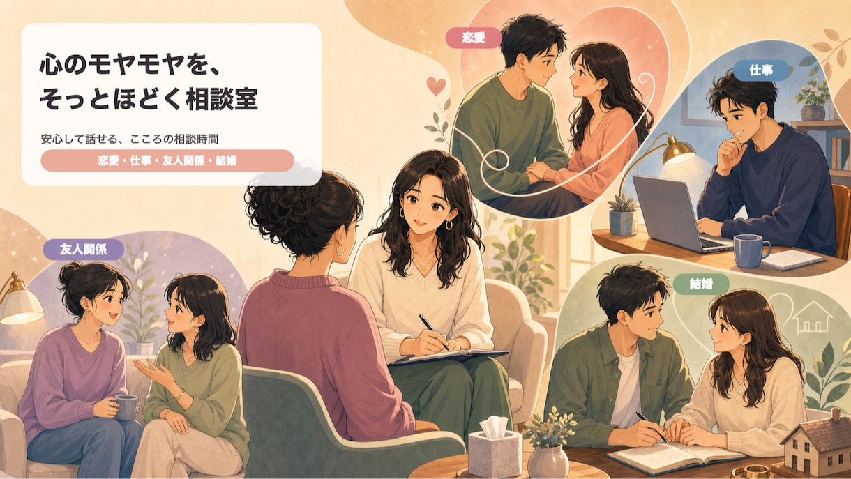 心のモヤモヤを、そっとほどく相談をお聞きします 気持ちに寄り添い、心の整理と前向きな一歩をサポートします。 イメージ1