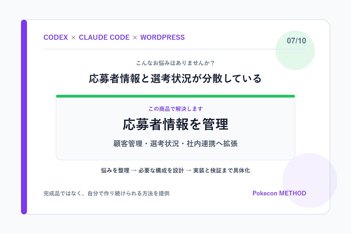 Codexで実務サイトを自作できるようにします WordPress設計から公開後の改善まで体系化 イメージ7