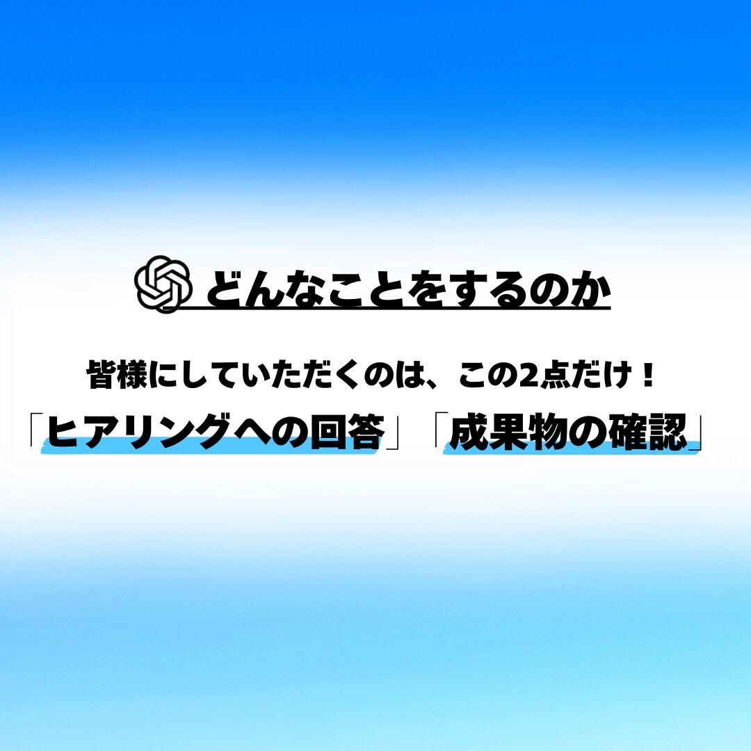 AIの知識不要！話題のChatGPTs作成します 生成AIの導入をご検討中の方へ、専用のGPTsをお作りします イメージ6