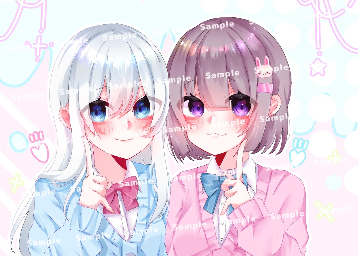 きらきら可愛い♡あなたのかわいいイラストを描きます あなたのお手元に萌え萌えかわいいイラストをお届けします♡ イメージ6