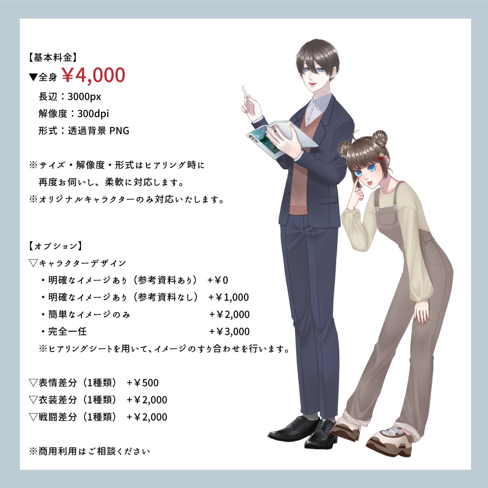 全身立ち絵作成します 多彩なオプションを安価で対応！目パチ等簡易アニメーションも可 イメージ2