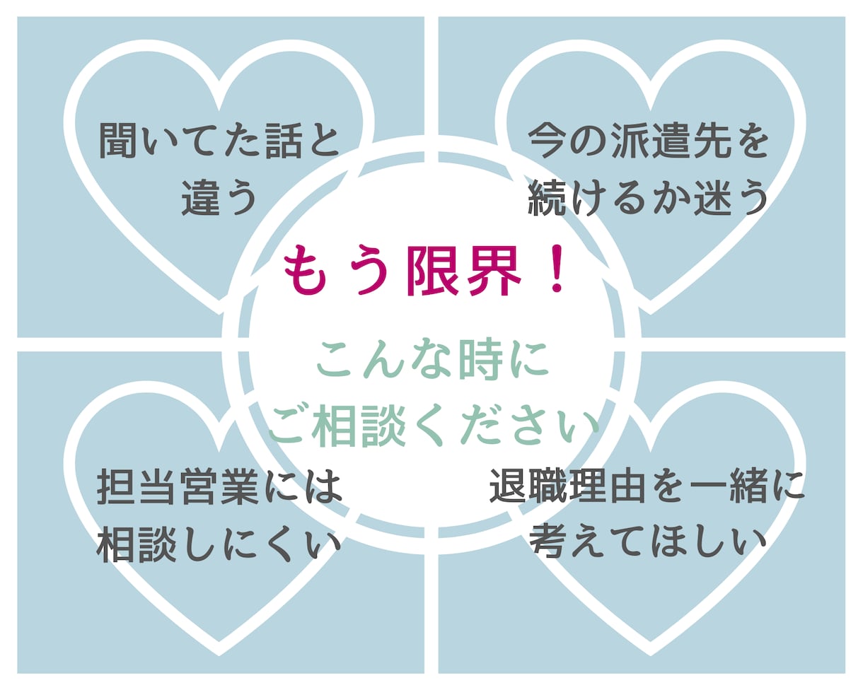 派遣先を辞めたい！限界！派遣社員さんのお話聞きます 15社以上経験したベテラン派遣OLが、全力で味方になります イメージ2