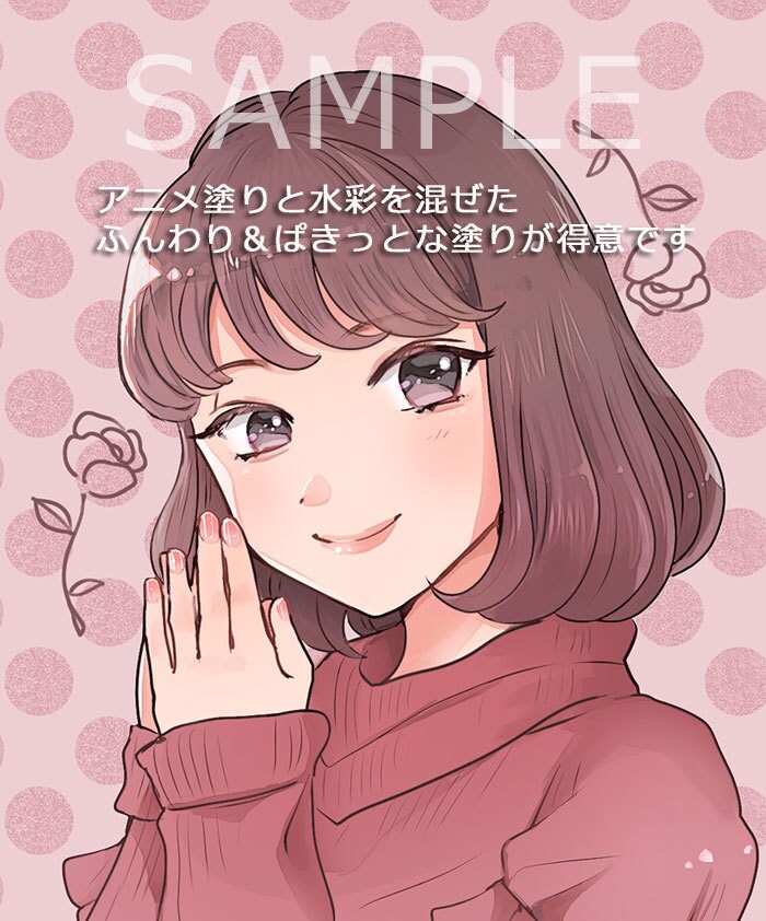 SNSアイコン/似顔絵アイコン描きます 可愛い女の子が得意です♪SNSで目を引くあなただけのイラスト イメージ8