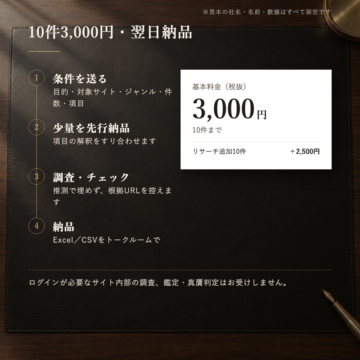 仕入判断に使える売れ筋・競合の根拠つき表にします 10件3,000円。価格・競合を根拠URL付きで イメージ3