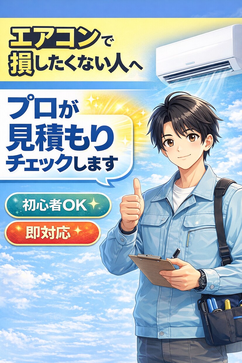 エアコン選びと見積もり診断します 損したくない方へプロが判断初心者でも分かりやすく説明 イメージ1