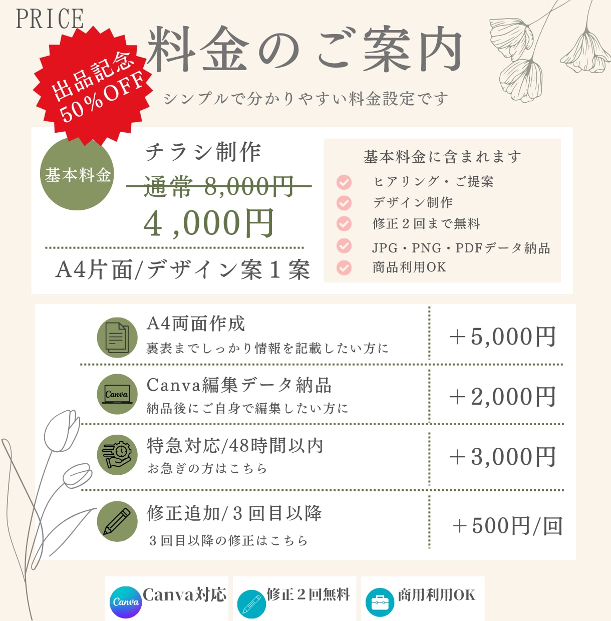見やすく伝わるチラシを制作します Canva納品対応｜サロン・学校・イベント向け イメージ6