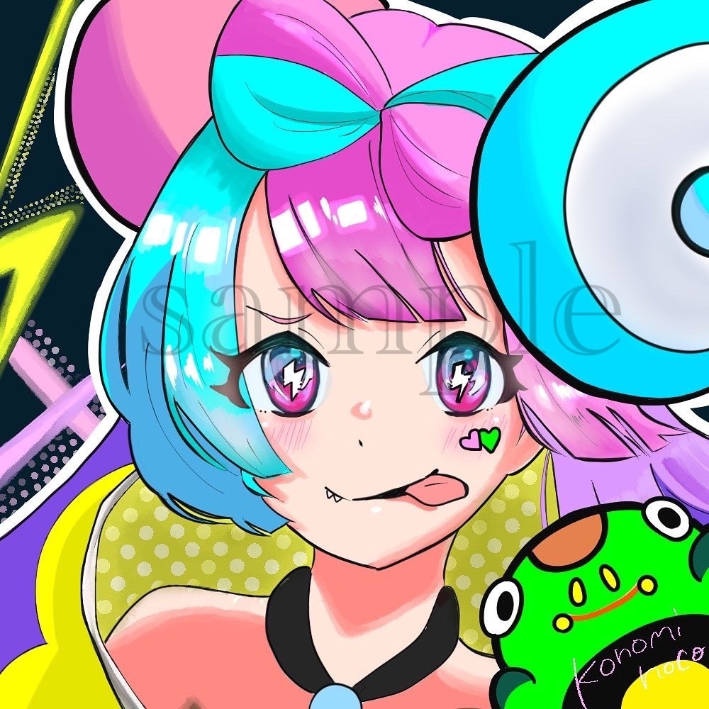 バチッと目を引く！ポップで可愛いイラスト描きます SNSアイコンやヘッダーにどうぞ！ イメージ3