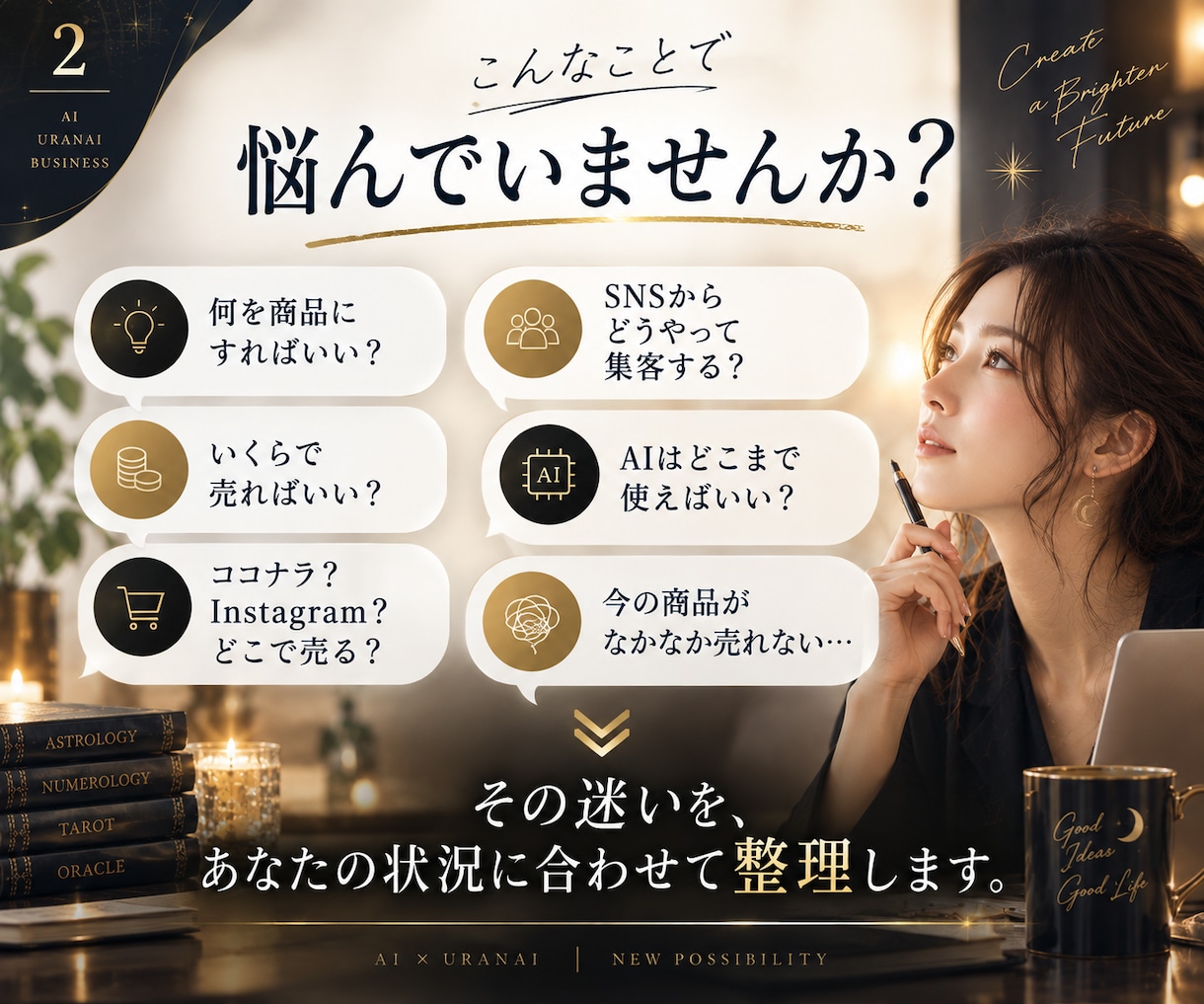 AI占いの商品設計と販売導線を個別診断します 商品案・価格・販売場所・集客まであなた専用に整理します イメージ2