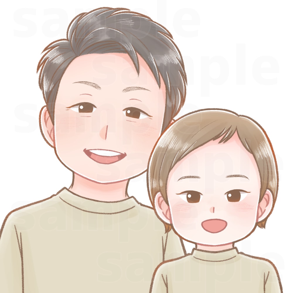 シンプルほんわかな似顔絵描きます 少しゆるくてほっこりする似顔絵イラスト イメージ5